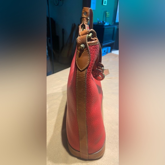 Dooney and Bourke Large Hobo - Red with British Tan - Picture 4 of 11
